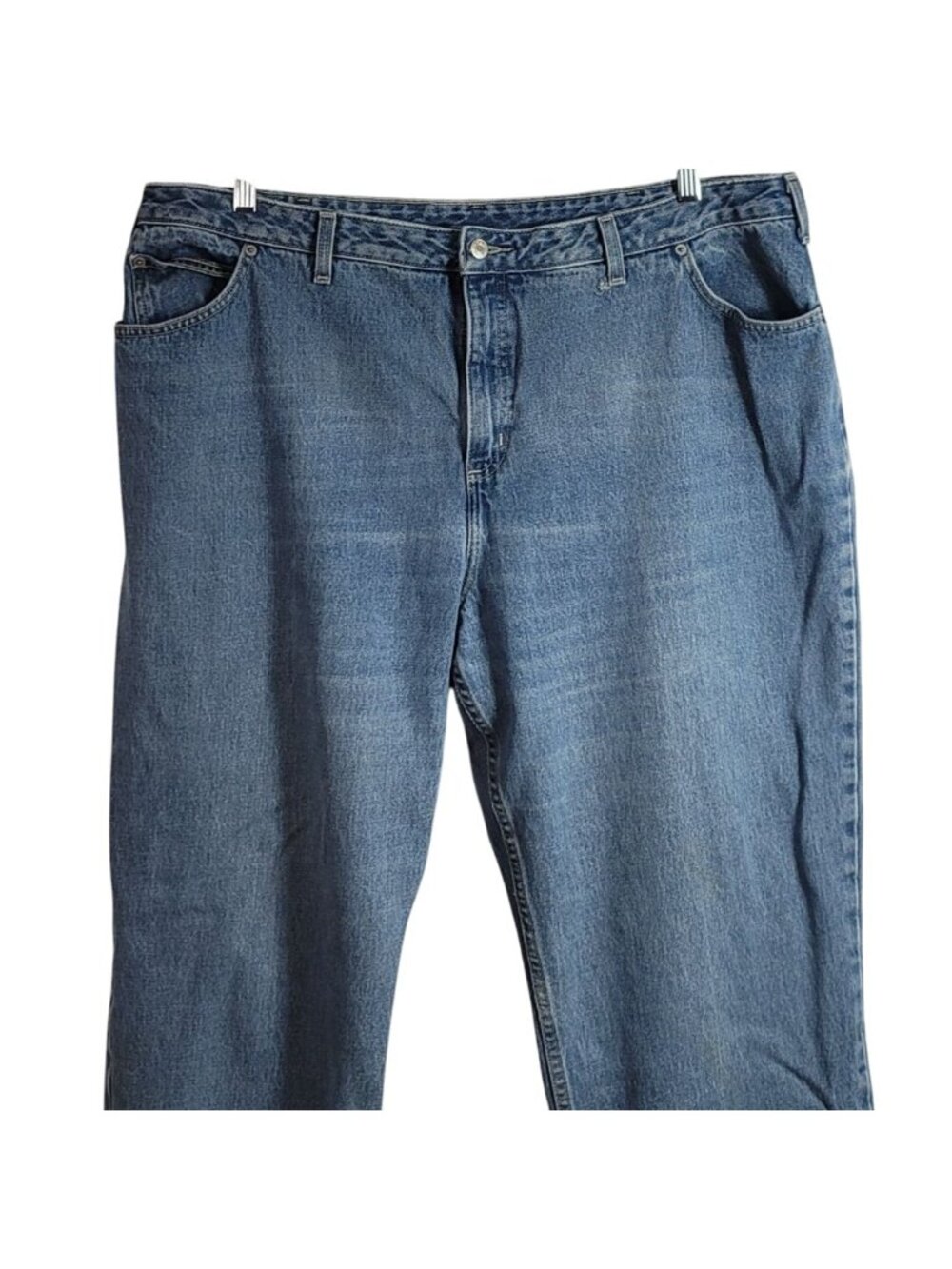 Lands' End Womens Straight Leg Jeans Blue 20W Zip Pockets Cotton Recover Hi Rise - Picture 2 of 9